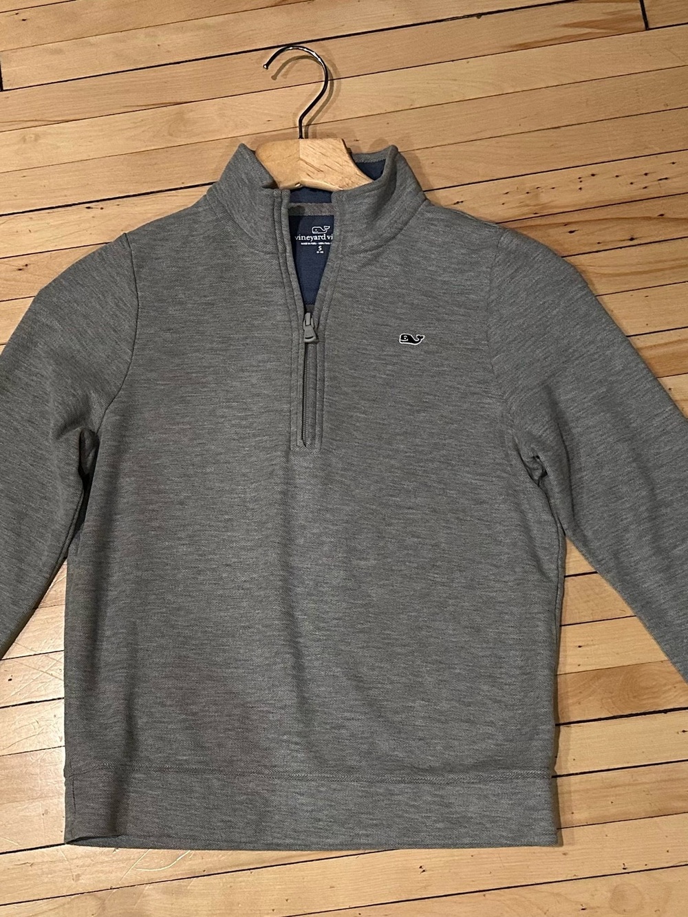 Vineyard Vines Gray Kids Quarter-Zip Pullover Sweatshirt